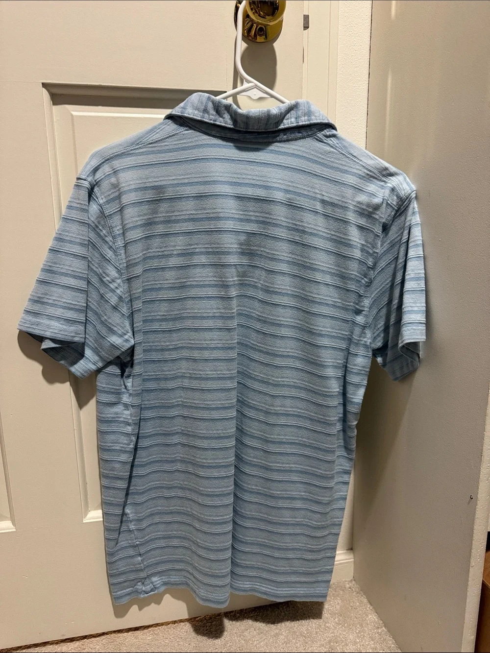 Banana Republic Pale Blue Striped Polo